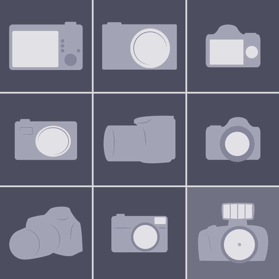 Vector illustrations on the theme of the cameras
