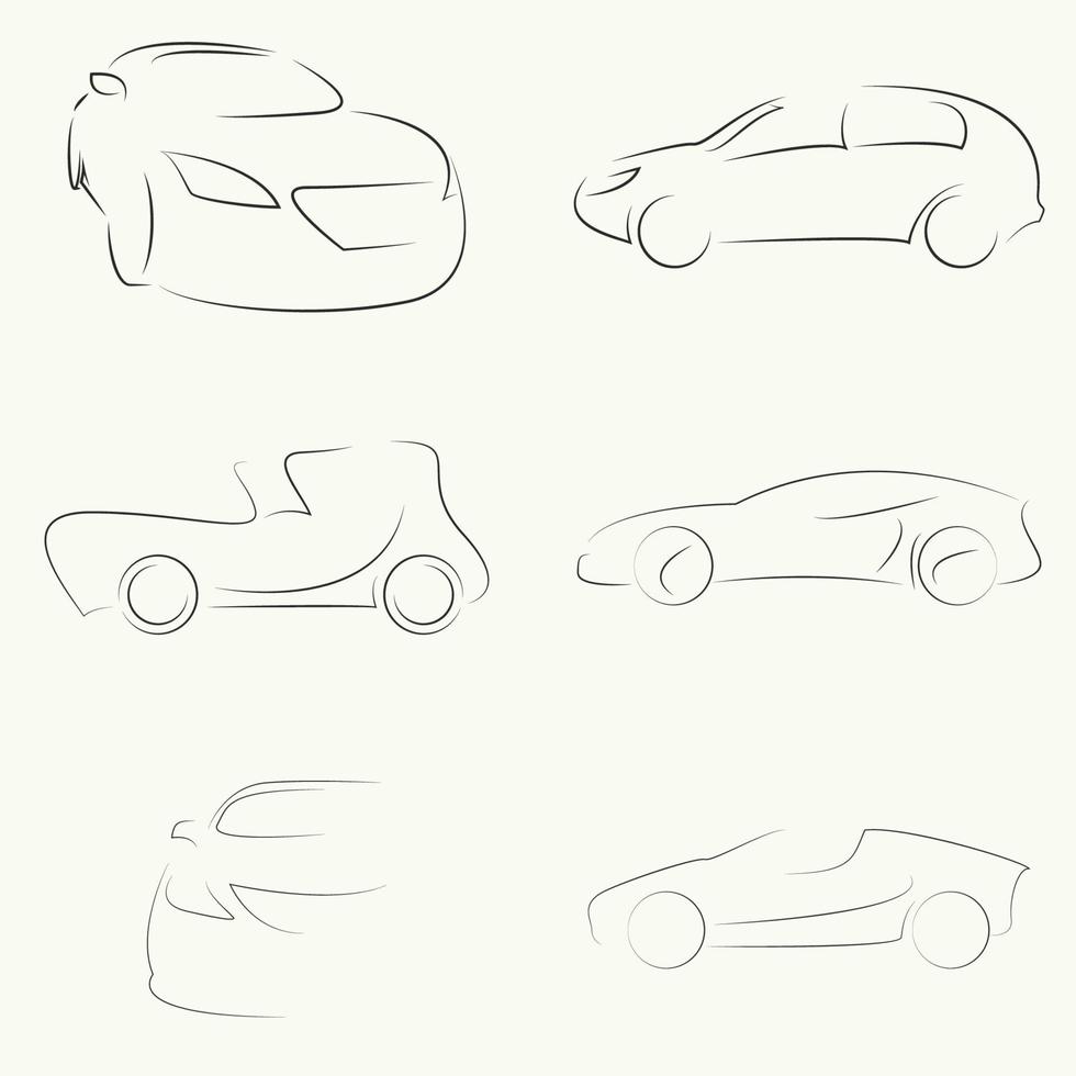 ilustraciones vectoriales en el coche temático vector