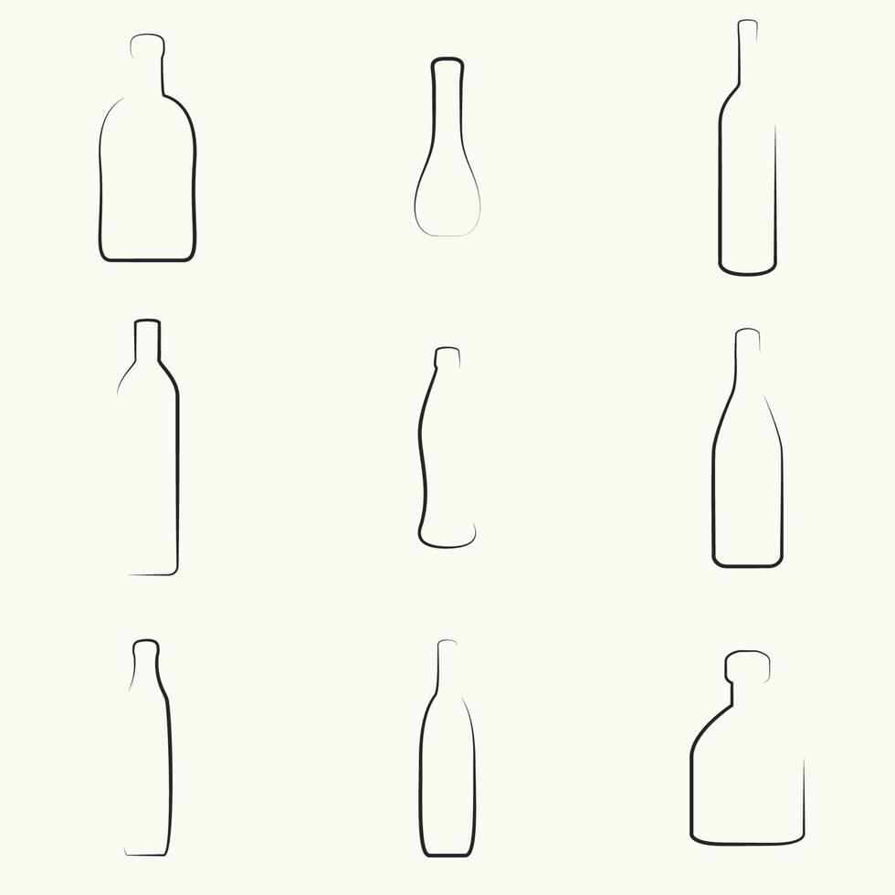 Vector illustrations on the theme alcohol and Glassware