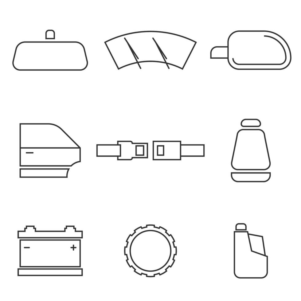 accesorios de coche de icono de vector simple