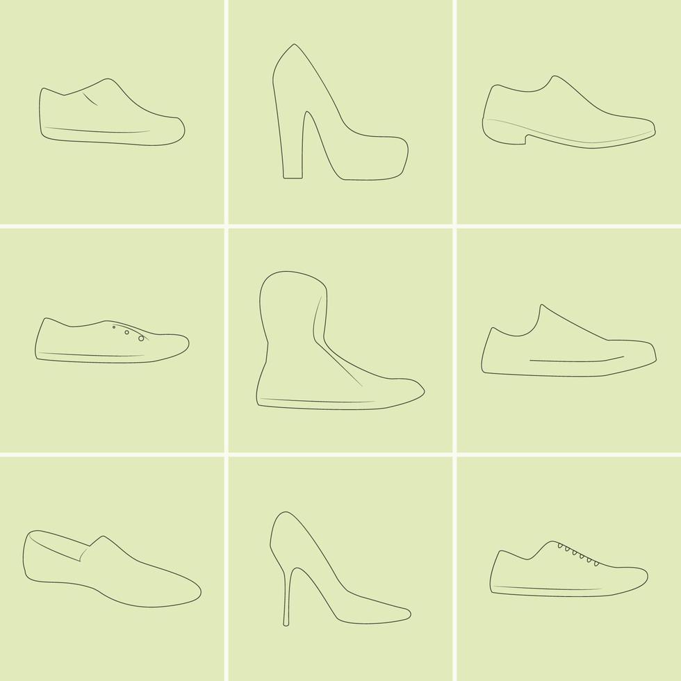 Vector illustrations on the theme shoes