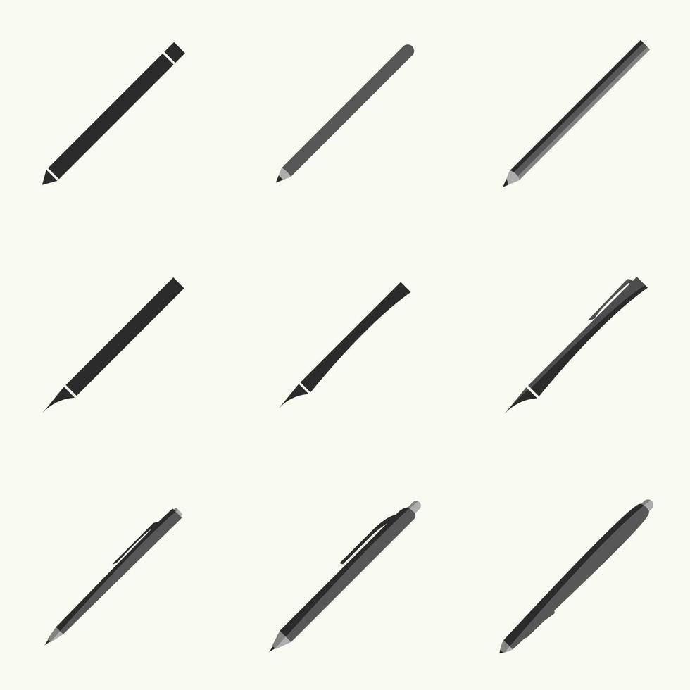 ilustraciones vectoriales sobre el tema lápiz, pluma vector