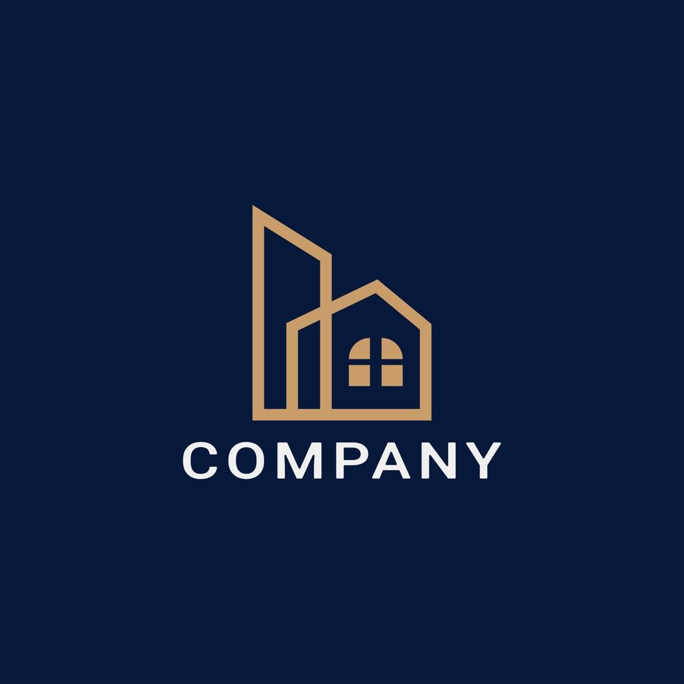 Building logo illustration vector graphic design in line art style. Good for brand, advertising, real estate