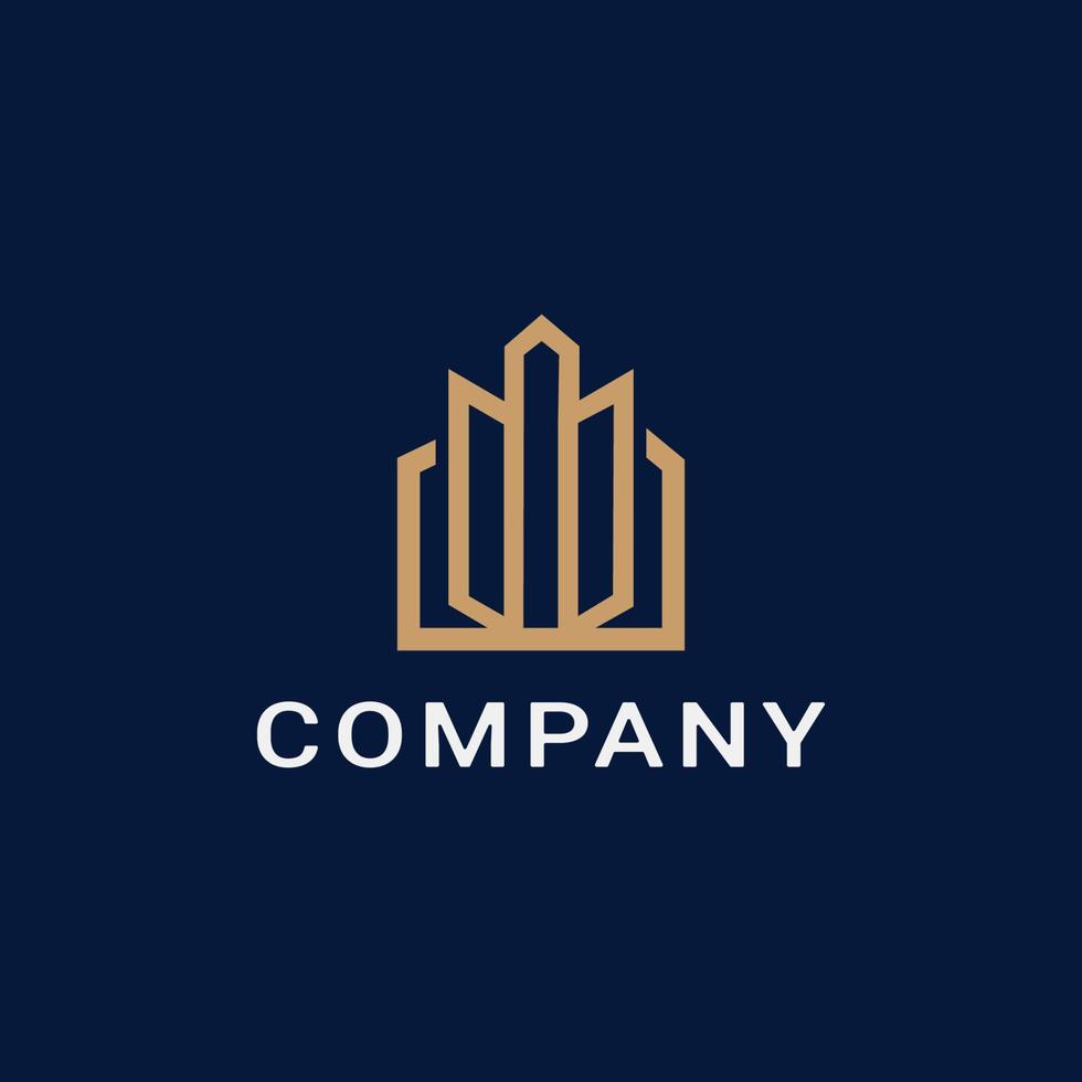 Building logo illustration vector graphic design in line art style. Good for brand, advertising, real estate