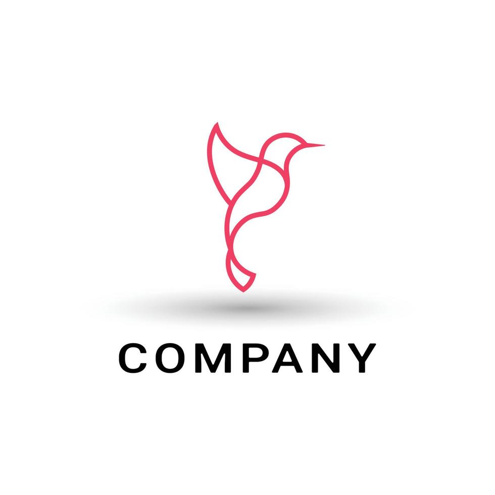 hummingbird logo design vector template