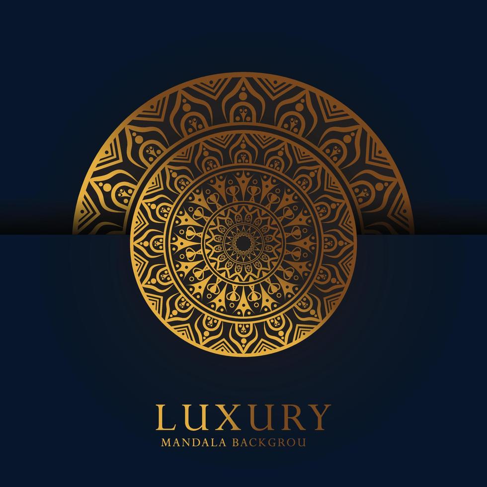 fondo de mandala de lujo con patrón arabesco dorado estilo árabe islámico oriental. mandala decorativa estilo ramadan vector