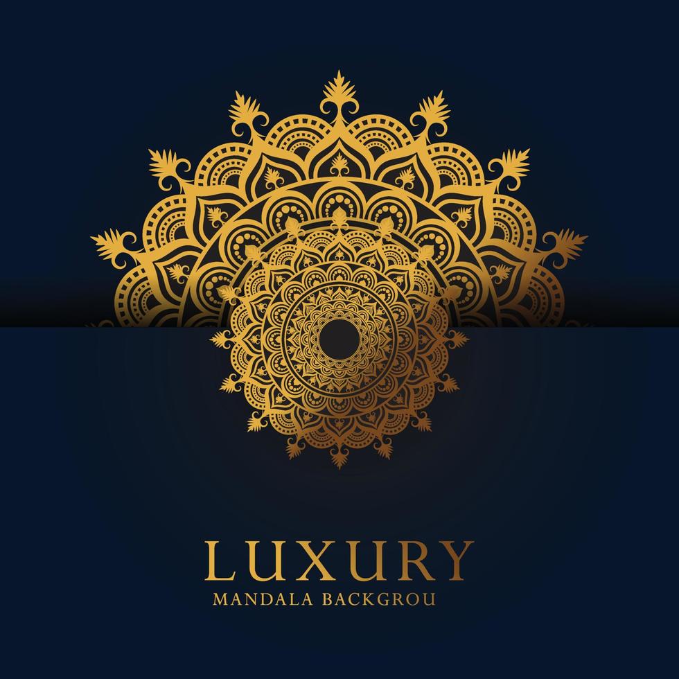 fondo de mandala de lujo con patrón arabesco dorado estilo árabe islámico oriental. mandala decorativa estilo ramadan vector
