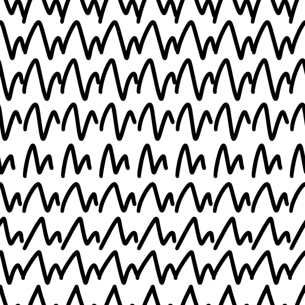 patrón espiral negro. un patrón retro abstracto de formas geométricas. una onda geométrica de fondo de círculos. patrón abstracto vectorial sin costuras con una forma de espiral redonda dibujada a mano hecha con un pincel. vector