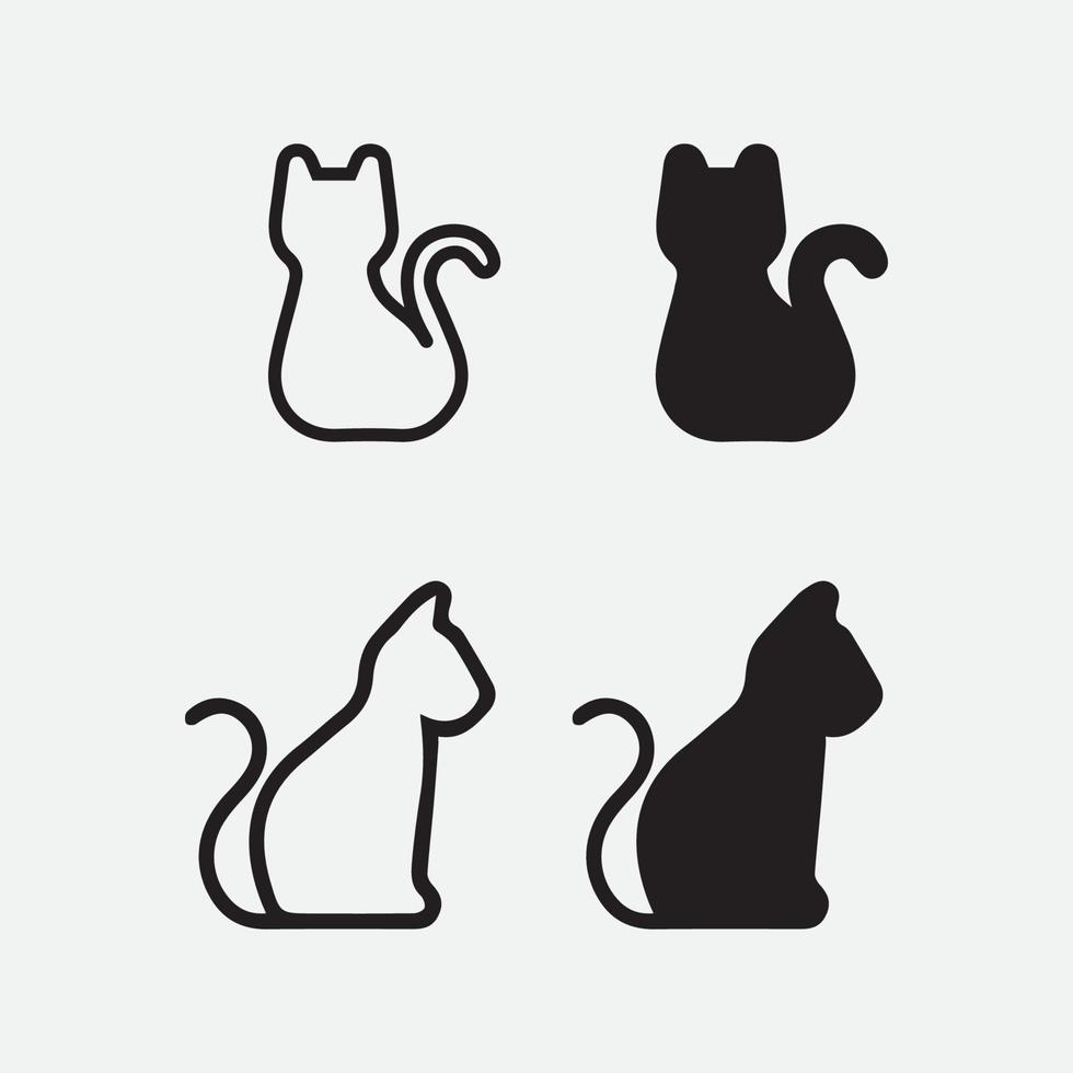 cat logo and vector animal icon footprint kitten calico logo dog symbol cartoon character sign illustration doodle design