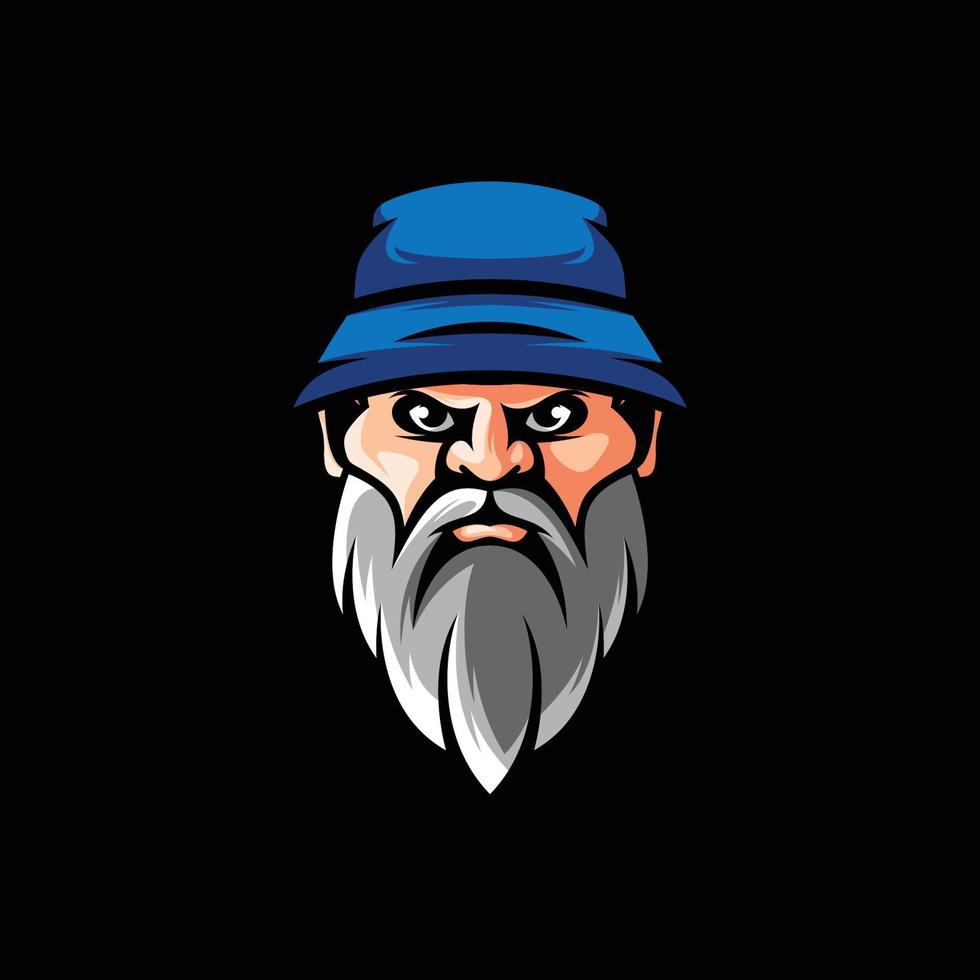 Beardy Man Mascot Logo vector