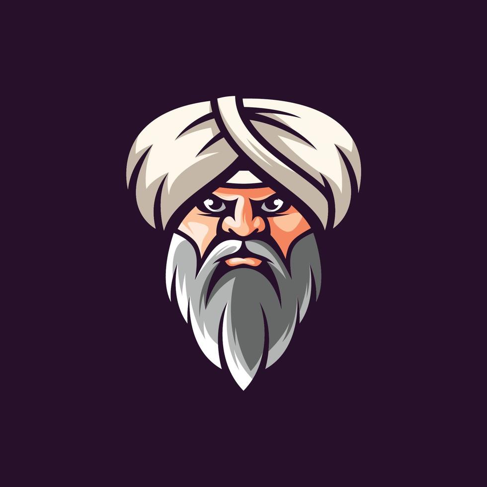 Beardy Man Mascot Logo vector