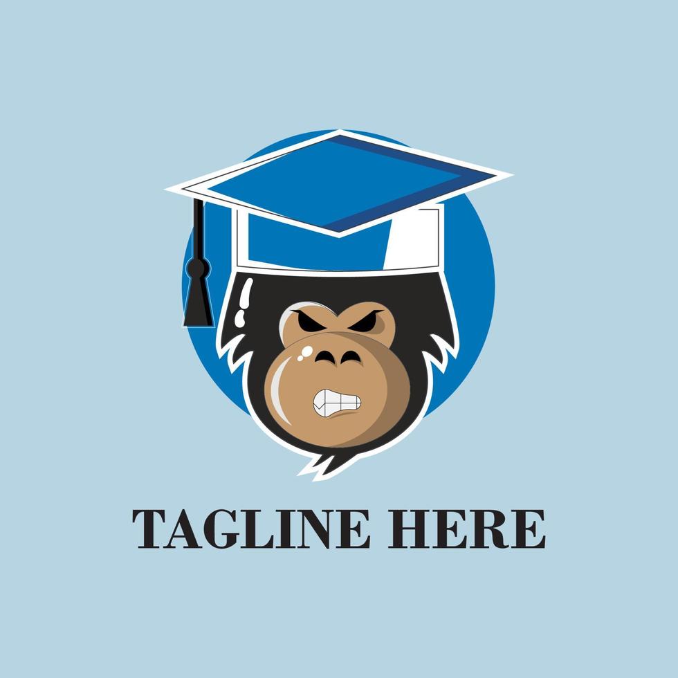 Gorilla Senpai Graduation Logo vector