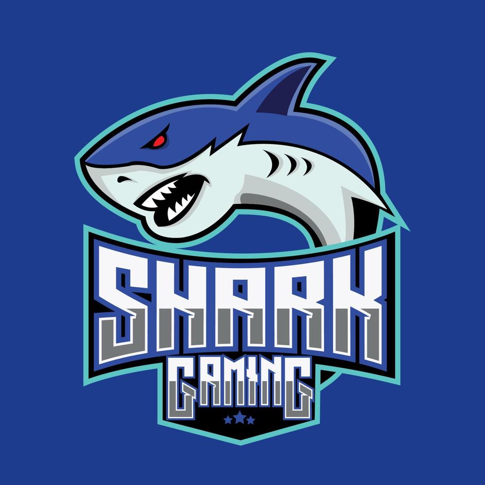 logotipo de esport de tiburón vector