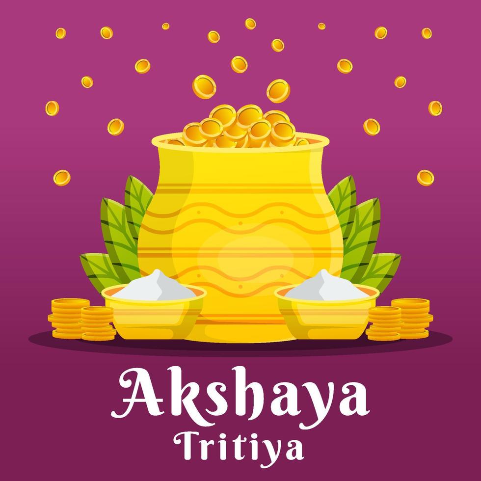 ilustración de diseño plano akshaya tritiya vector