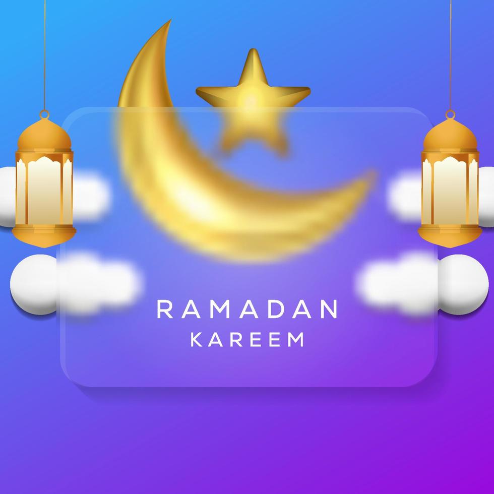 diseño de ilustración de morfismo de vidrio de ramadan kareem vector