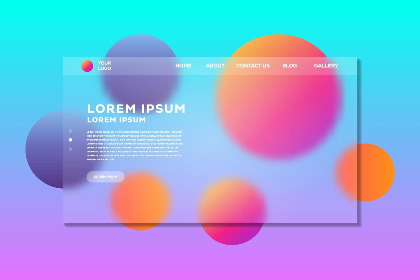 landing page glass morphism illustration vector