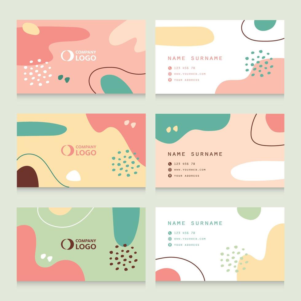 Abstract Pastel Color Business Card vector