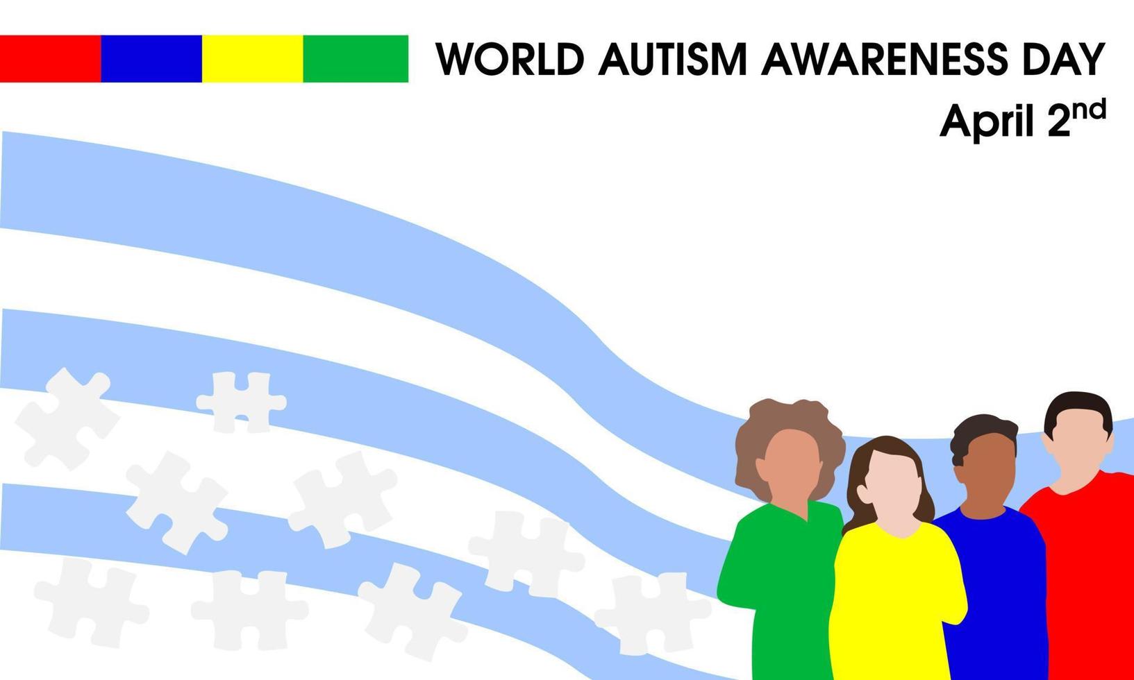 World autism awareness day poster. vector