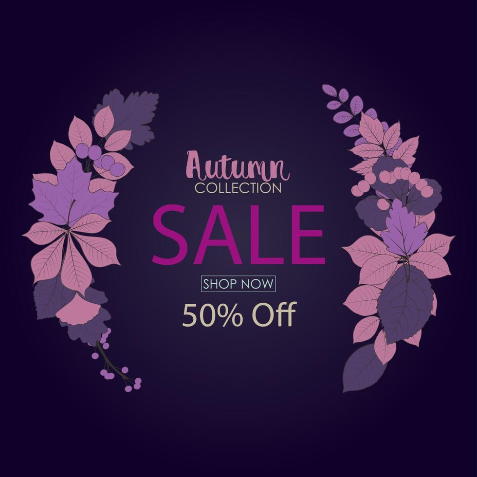 Vector illustration of Autumn sale banner