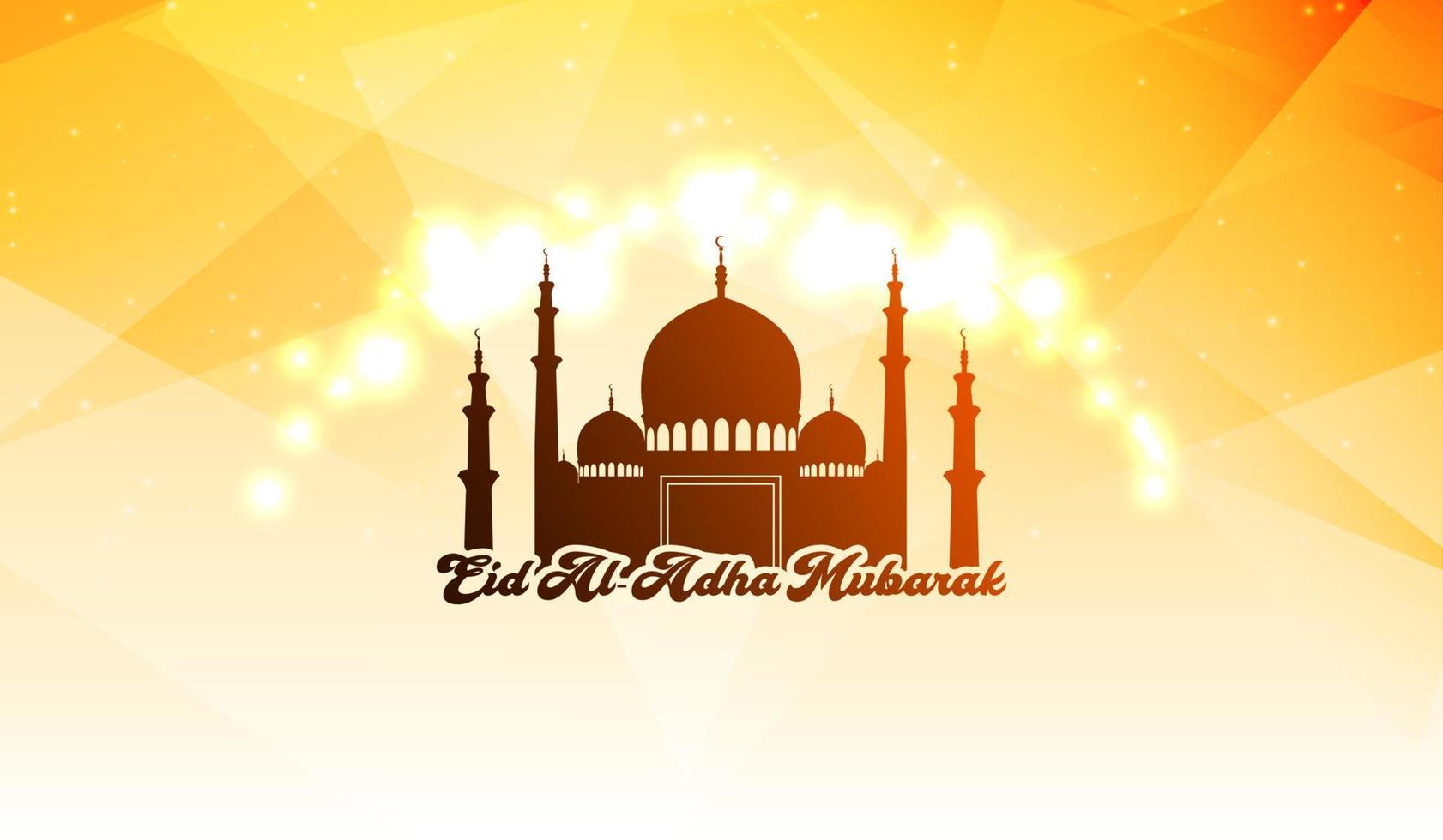 ilustración de la celebración de eid al adha con mezquita vector
