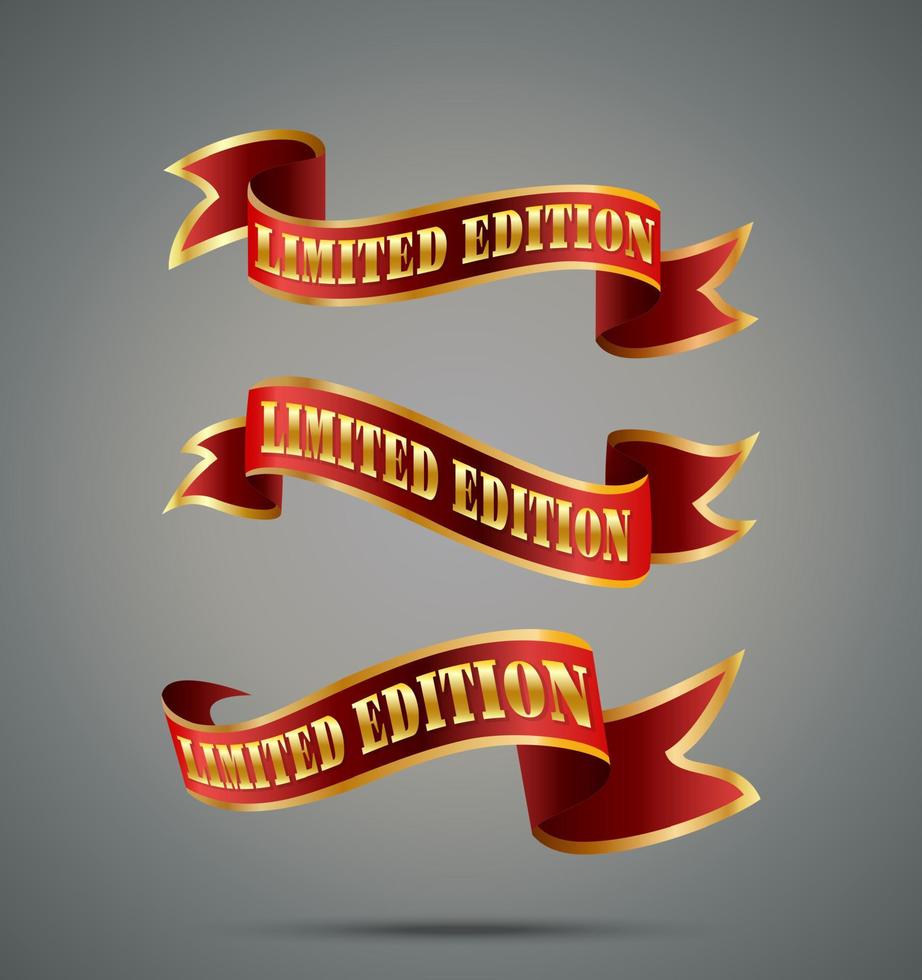 Set of ribbons limited edition vector