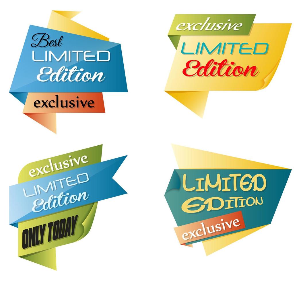 Vector illustration of Set of limited edition banners