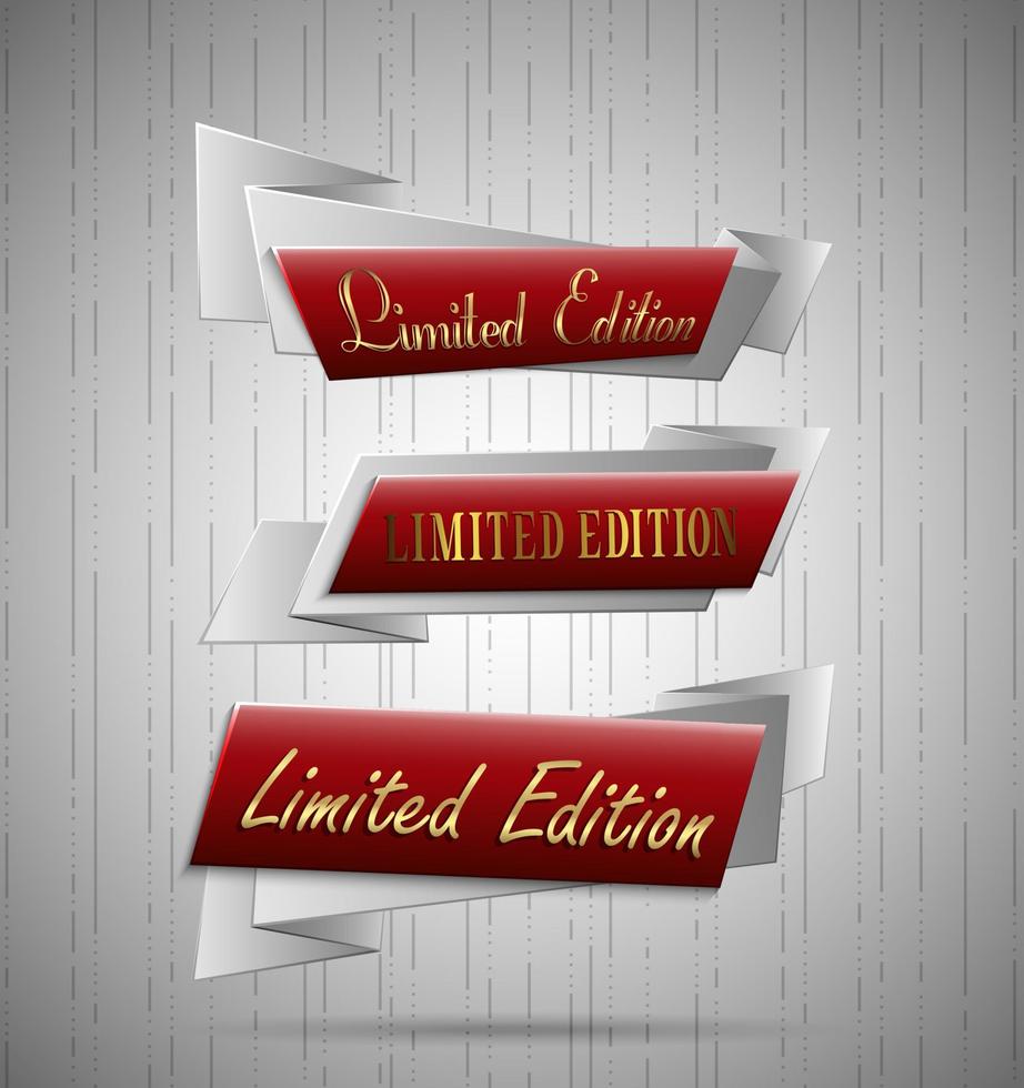 Set of Red banner limited edition vector