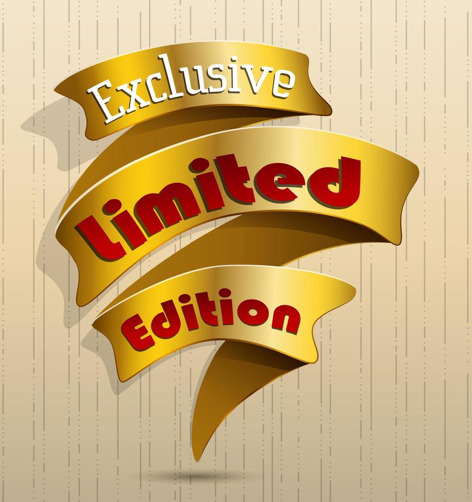 Vector illustration of Golden banner exclusive limited edition