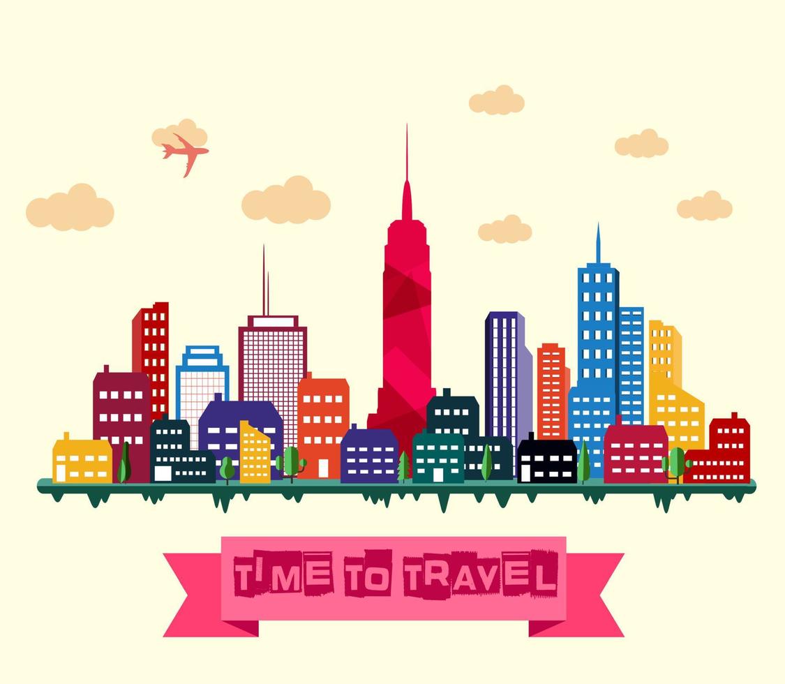 Vector illustration of New York city skyline