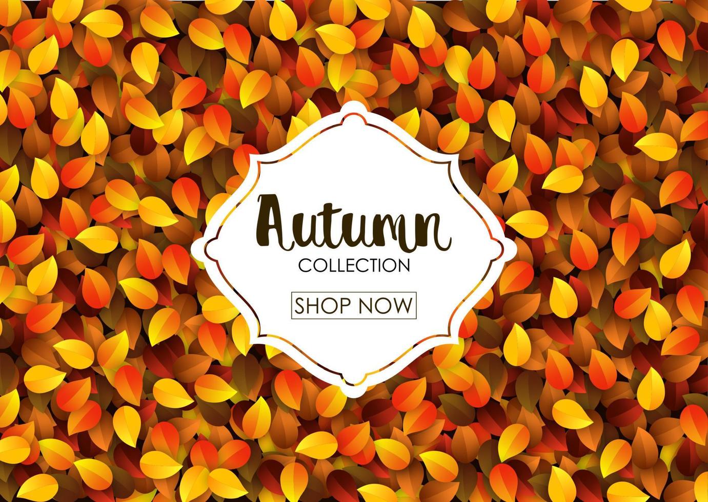Autumn collection sale banner vector