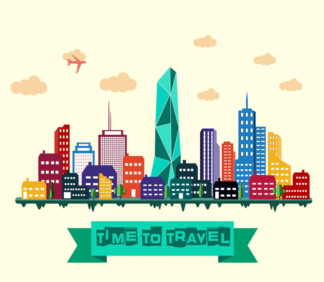 Shanghai city skyline vector
