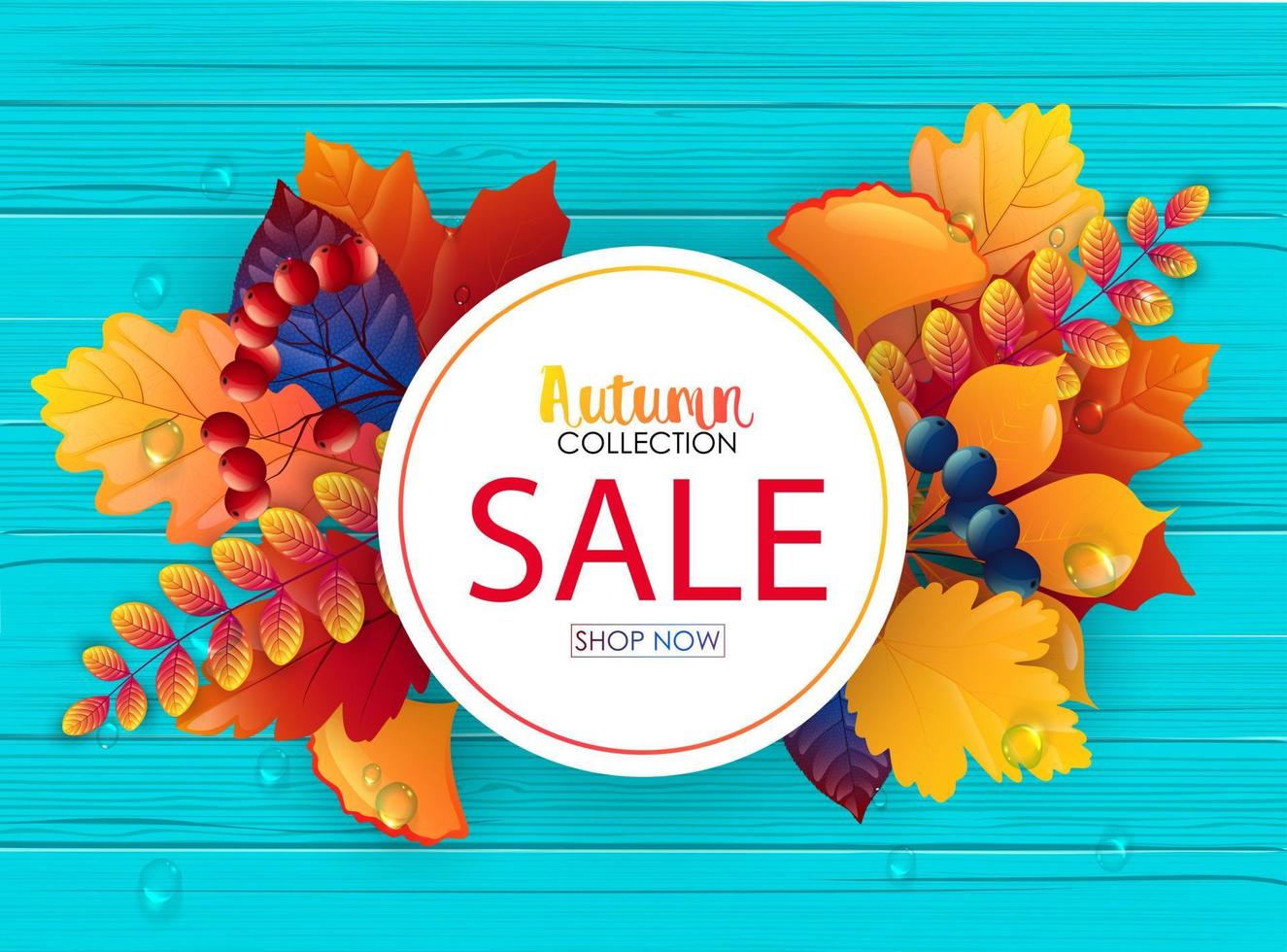 Vector illustration of Autumn sale banner