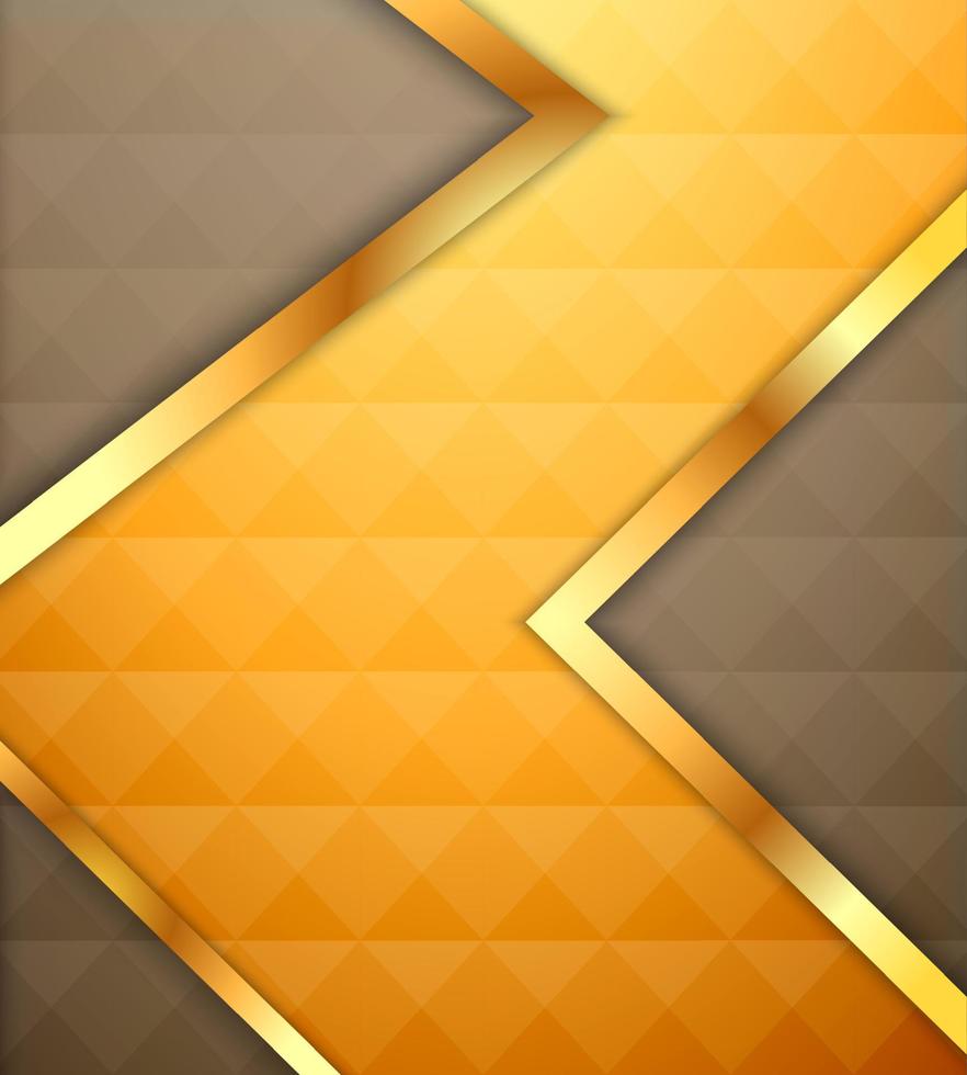 Yellow triangle arrow background with polygon vector