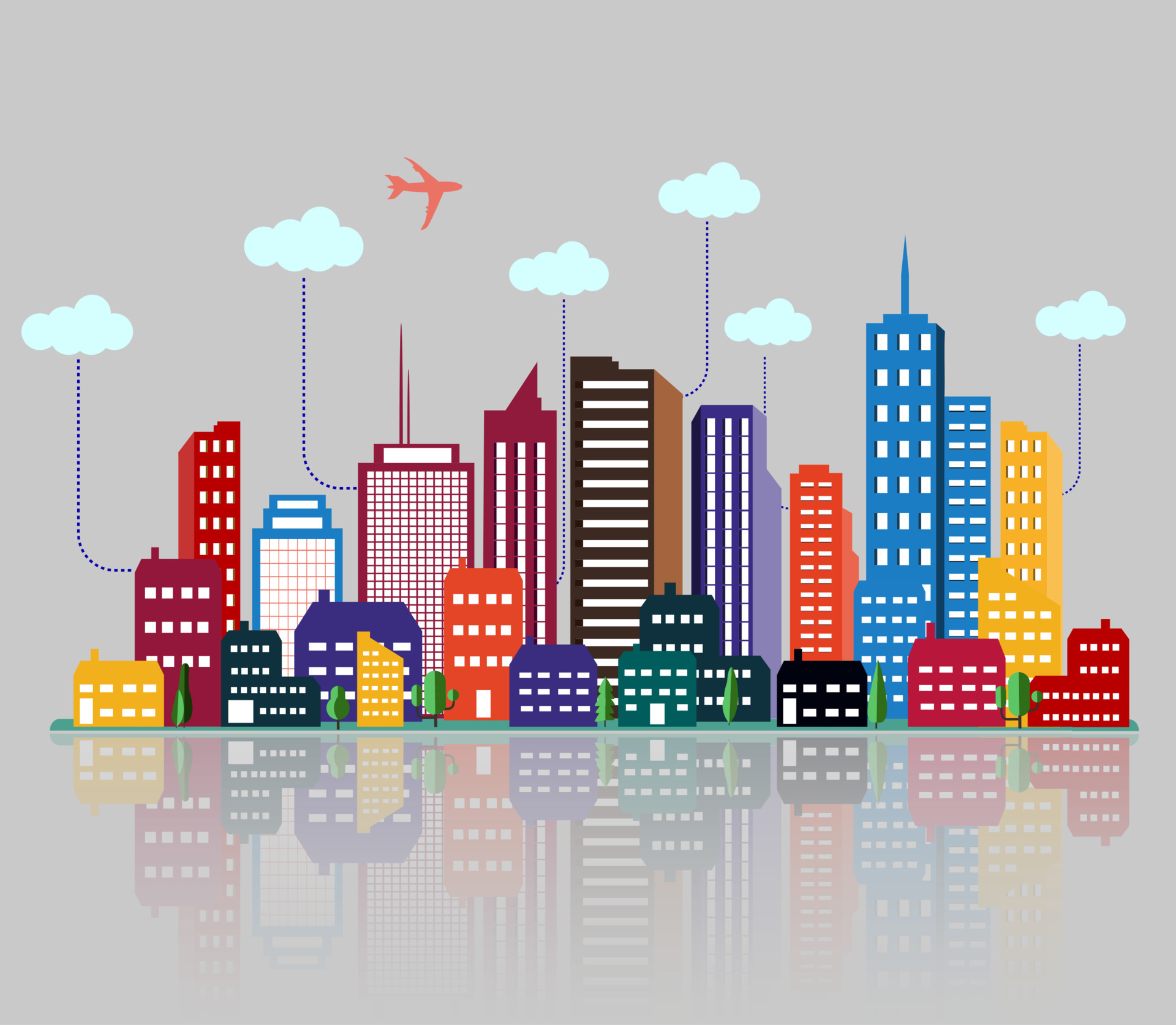 Colorful Building and City 6917609 Vector Art at Vecteezy