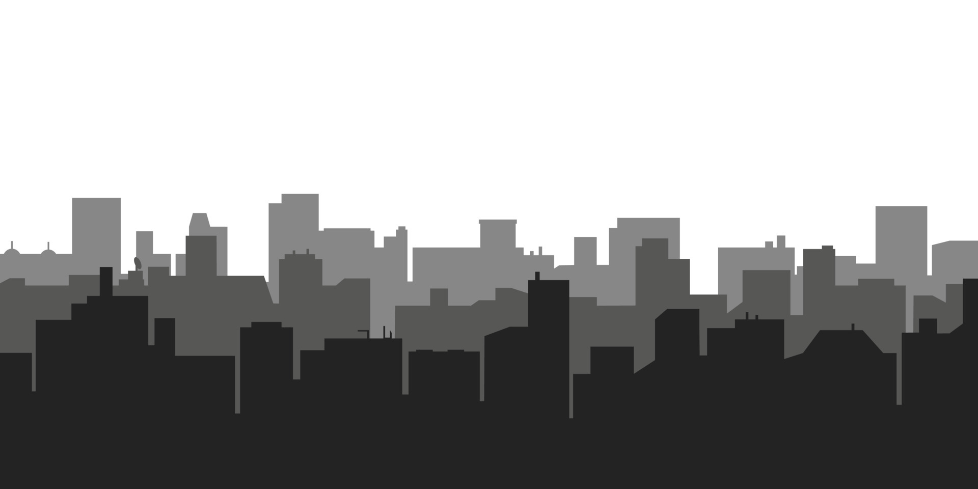 Black and white city silhouette background. Abstract skyline of city