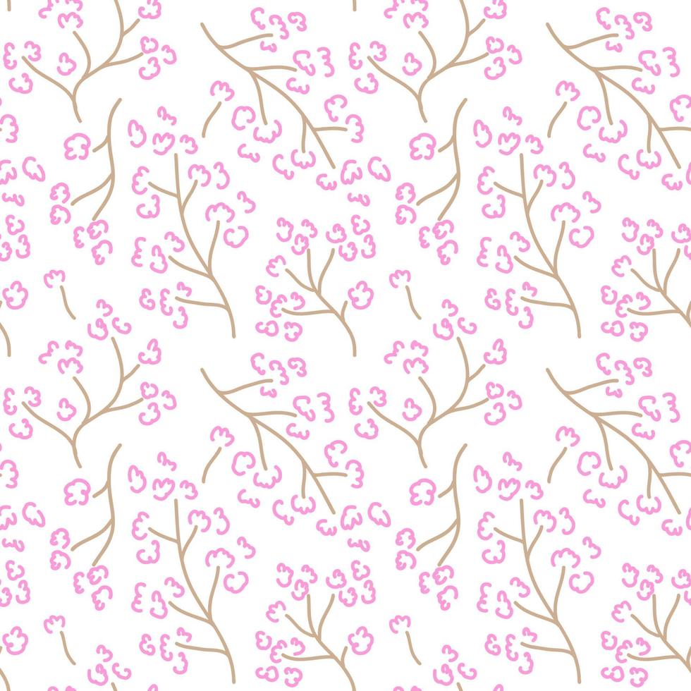 Seamless pattern with cherry blossoms vector