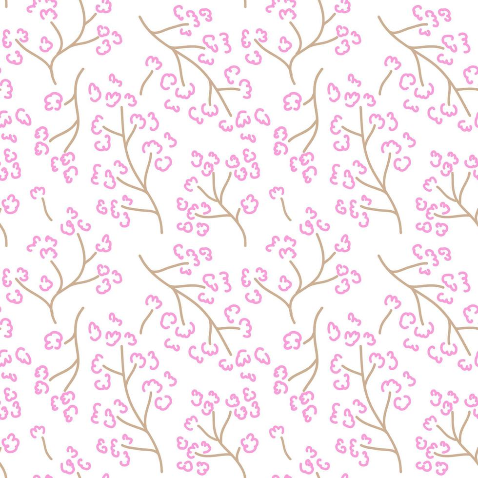 Seamless pattern with cherry blossoms vector