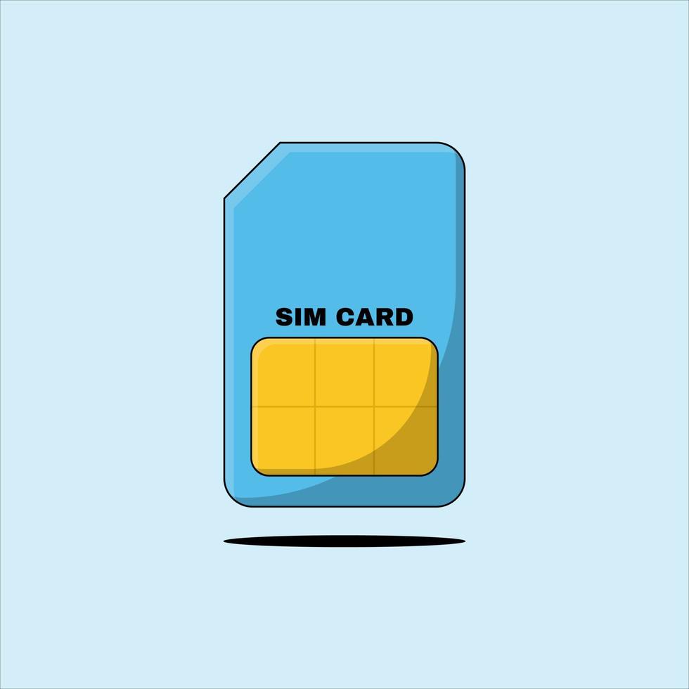 Sim Card Flat Design Illustration vector
