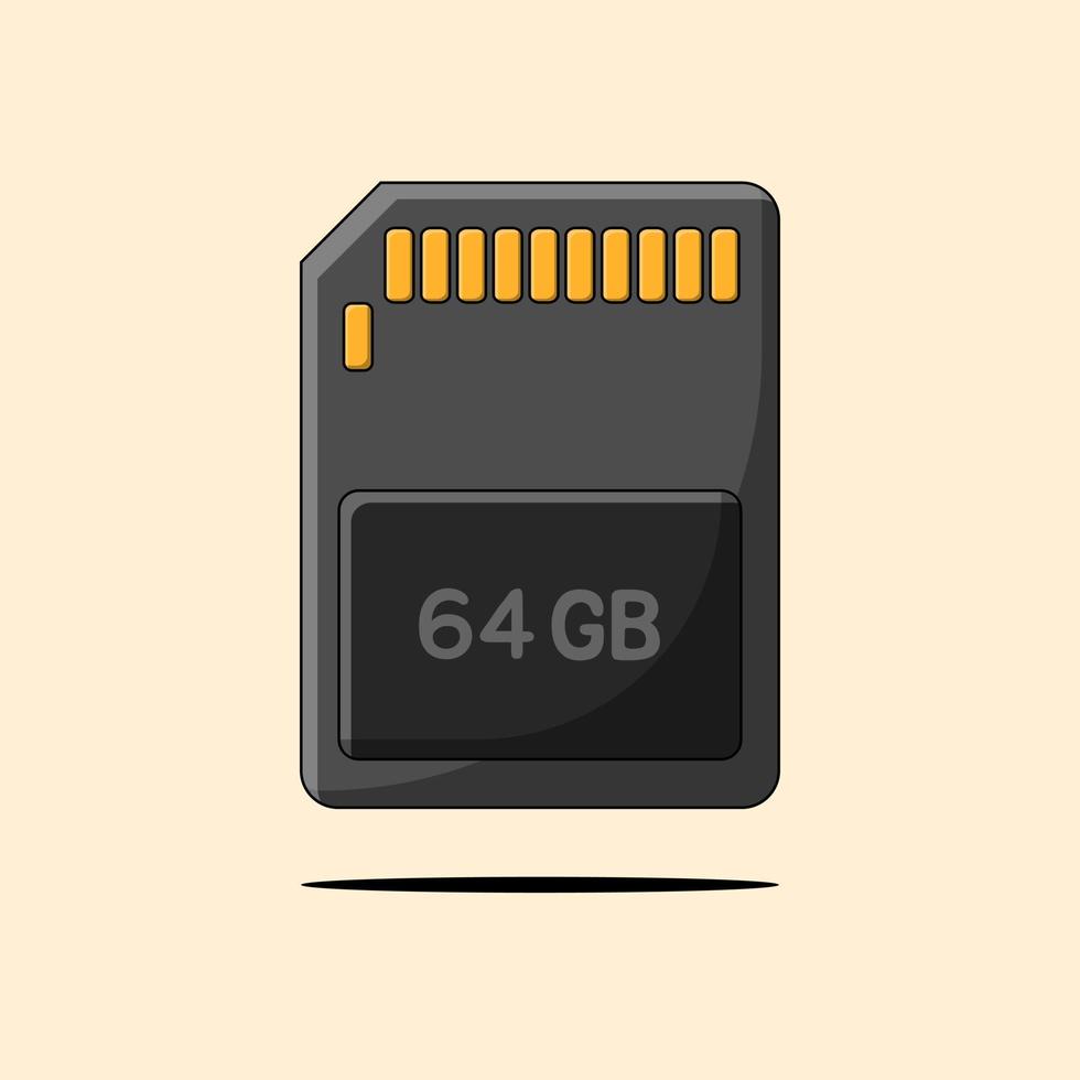 Flat Memory Card Concept Illustration vector