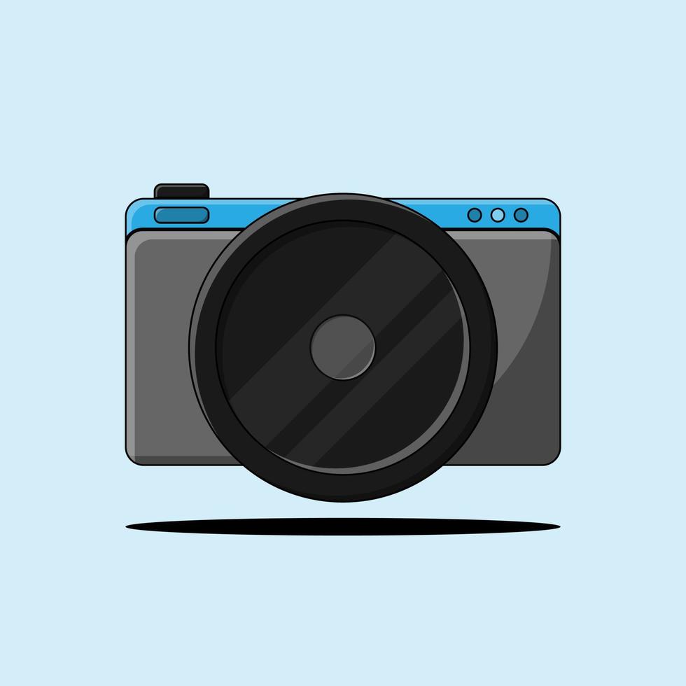 ilustración de cámara sin espejo en diseño plano vector