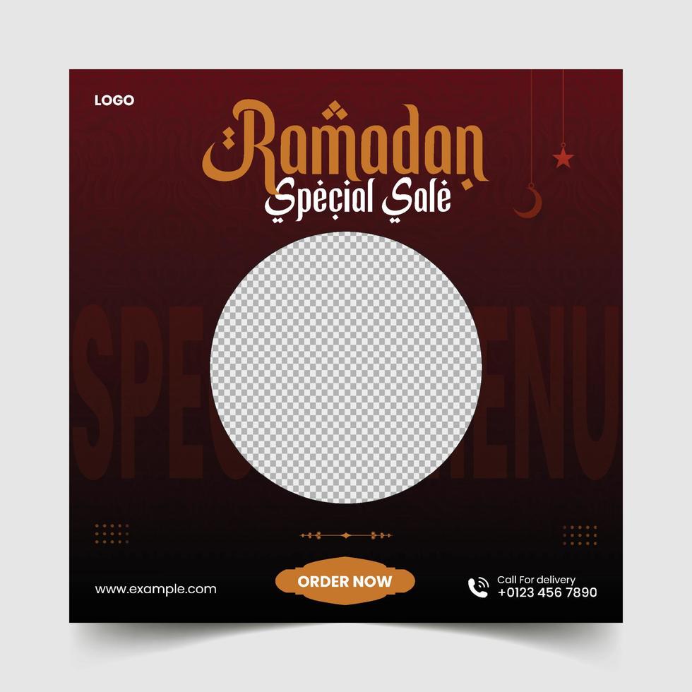 Food menu social media post and story for Ramadan Kareem vector