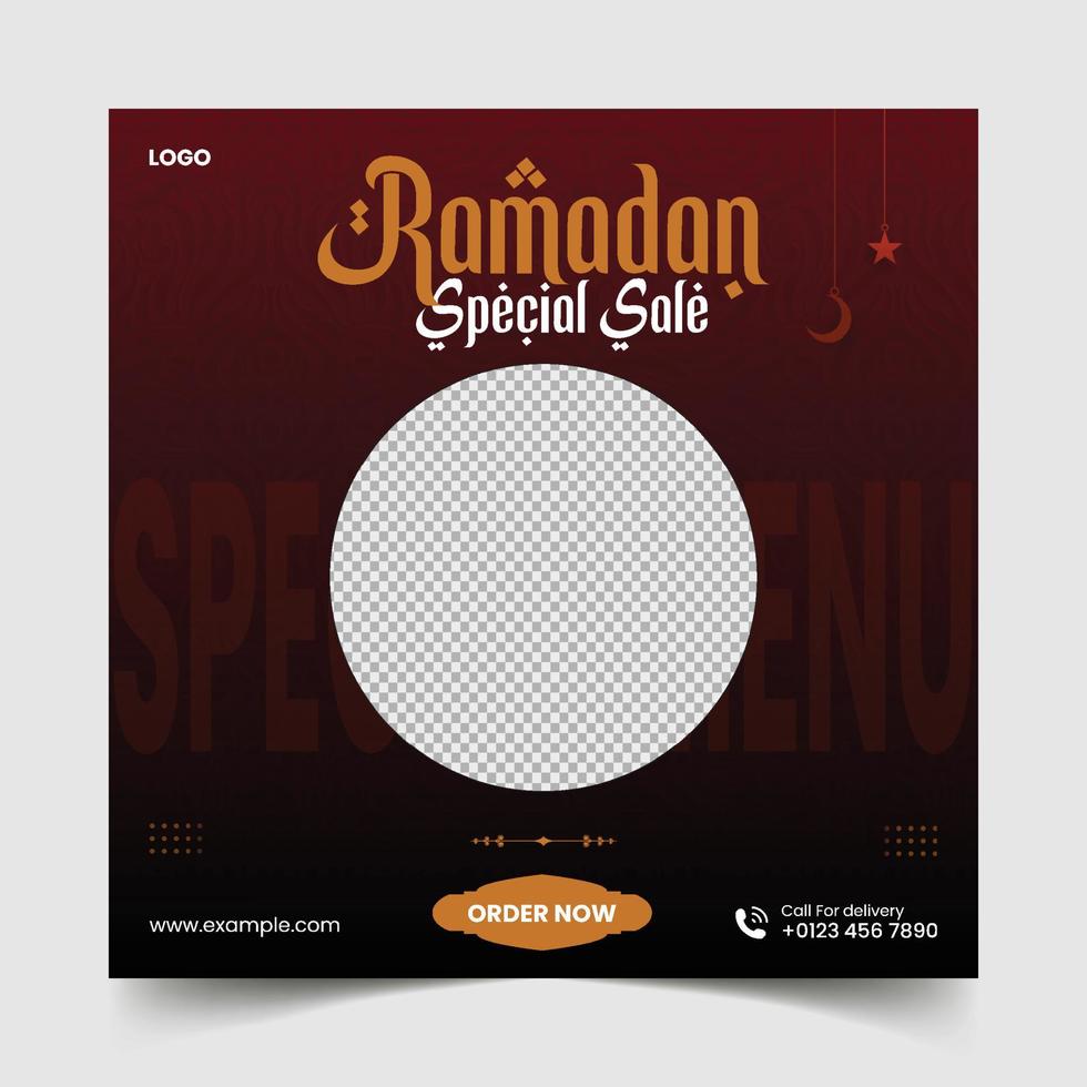 Food menu social media post and story for Ramadan Kareem vector