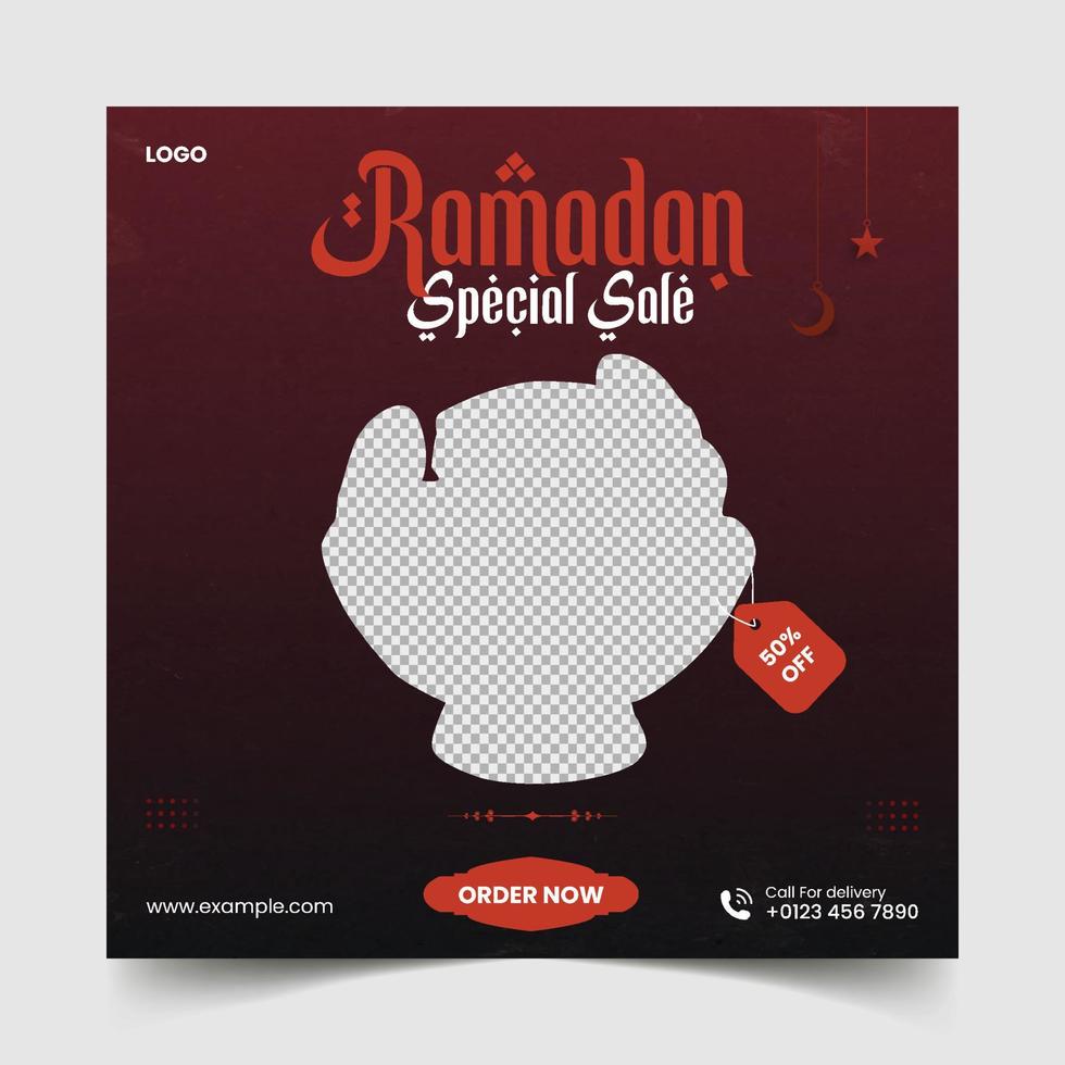 Food menu social media post and story for Ramadan Kareem vector