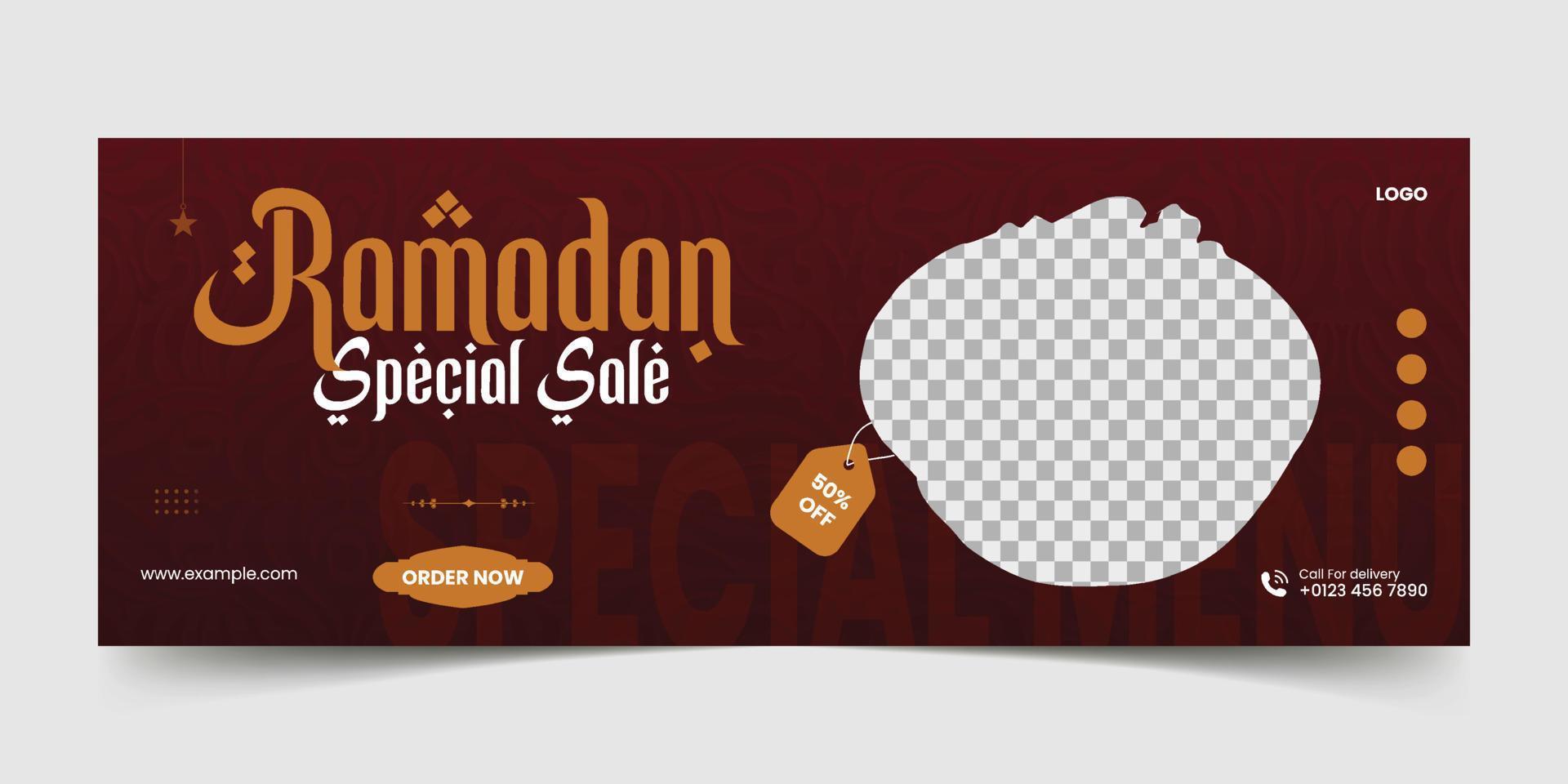 Food menu social media post and story for Ramadan Kareem vector