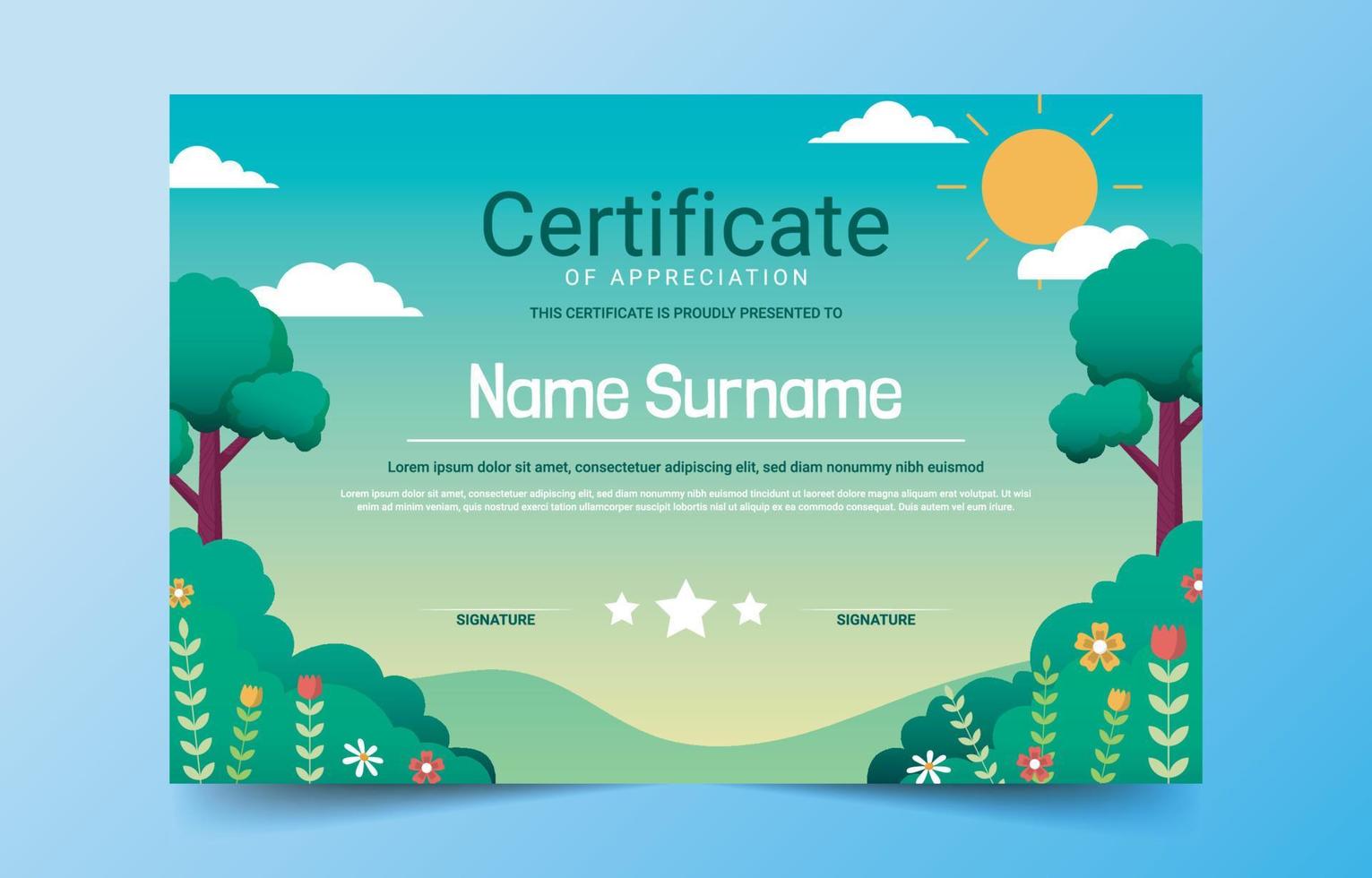 Colorful Certificate Template vector