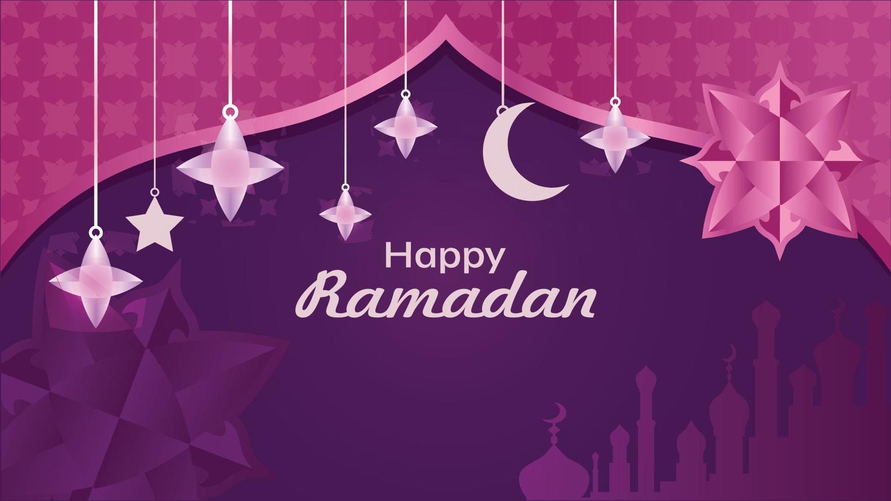 Ramadan greeting card for celebration of holy month vector