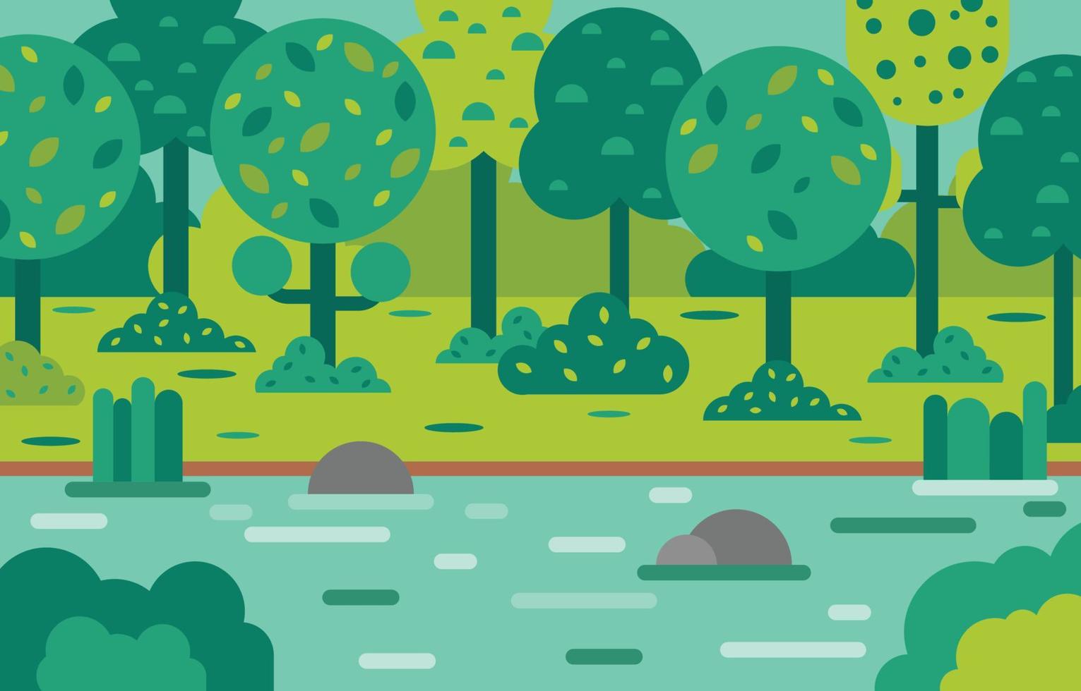 Landscape Scenery Nature Flat Design Background vector