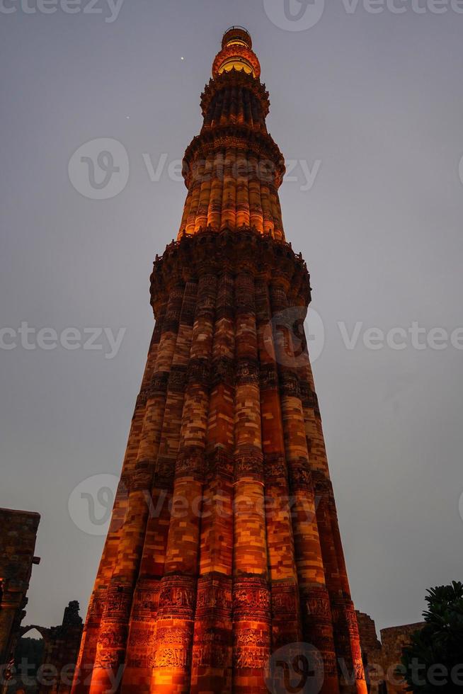 Qutub Minar- Qutab Minar Road, Delhi image evening view photo
