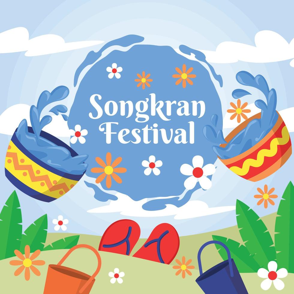 Songkran Festival Background vector