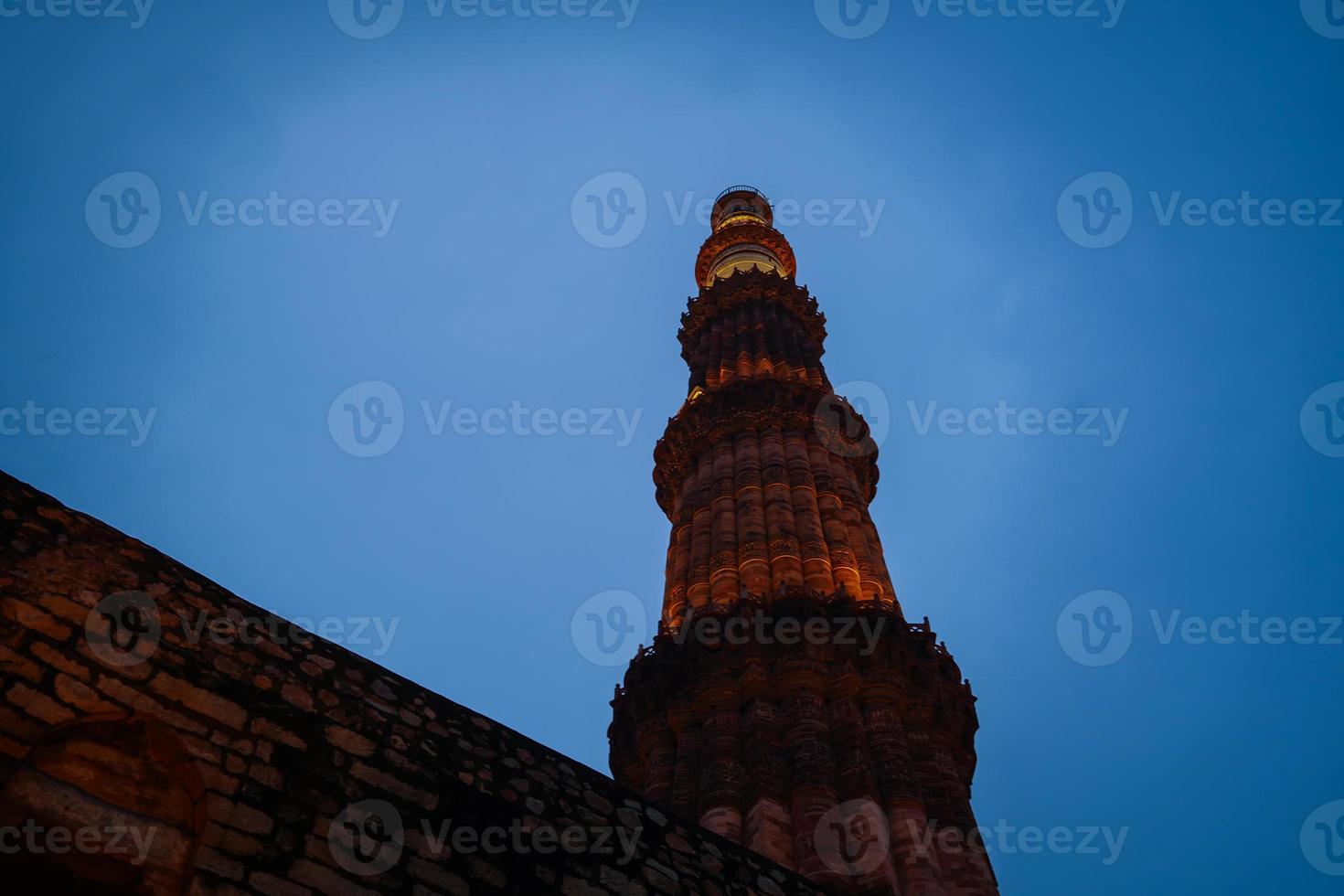 Qutub Minar- Qutab Minar Road, Delhi image evening view photo